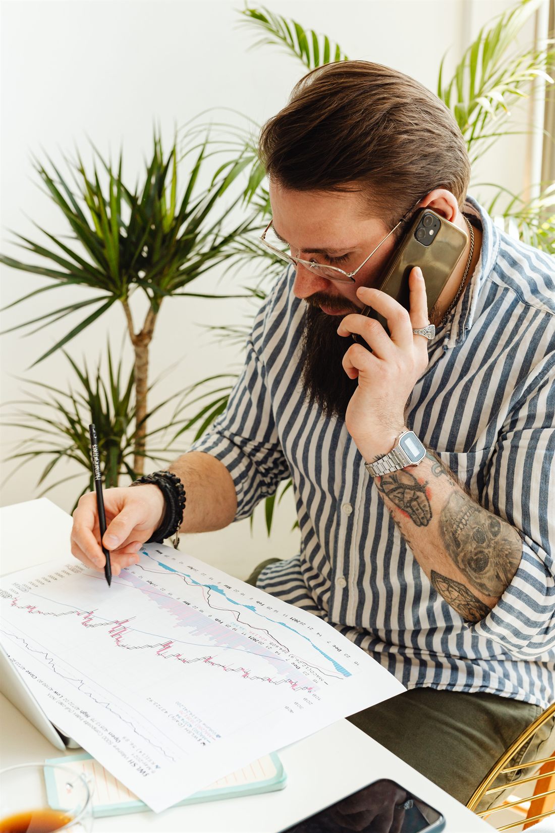 An owner reviewing finances on a laptop